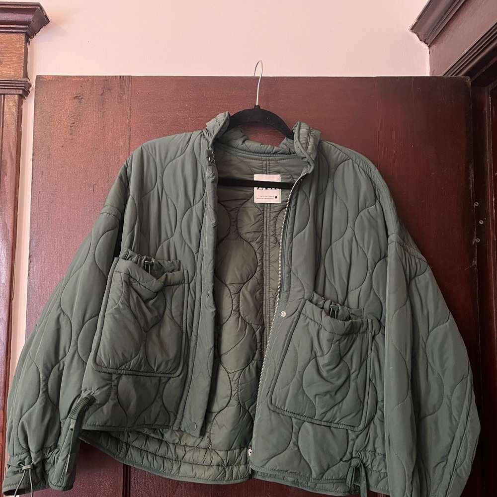 Zara Quilted Green Jacket